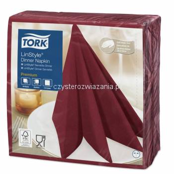 Tork Linstyle® bordowa serwetka obiadowa 39x39-17222