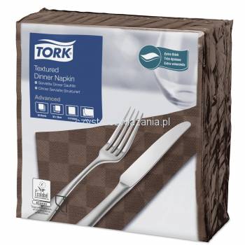 Tork Textured brązowa serwetka obiadowa 38x39 50sz-18077