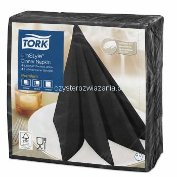 Tork Linstyle® czarna serwetka obiadowa 39x39-20616