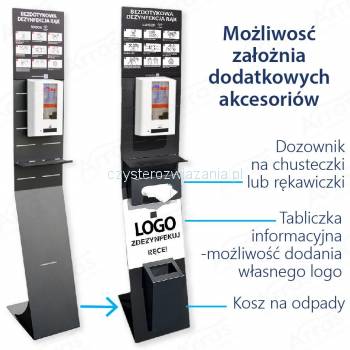 Stojak dezynfekcyjny z dozownikiem sensor Biały-23566