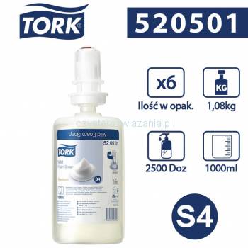 Tork S4 mydło w pianie delikatne Jasno żółty-24590