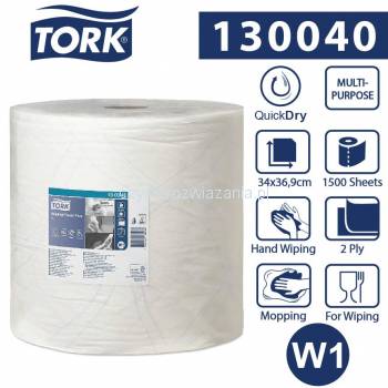 Tork czyściwo papierowe 2w 510m 36,9 cm Biały W1-24651