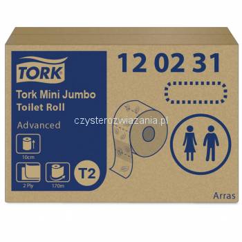 Tork Mini Jumbo T2 papier toaletowy 170m Biały-25039