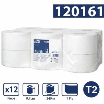 Tork Mini Jumbo T2 papier toaletowy 240m  Szary-25033