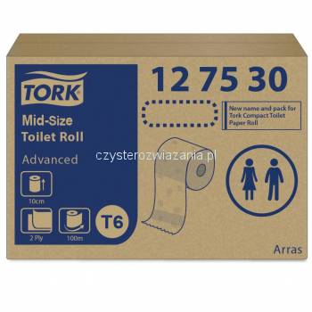 Tork Mid-size T6 papier toalet. Advanced 2w-25070