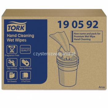 Tork czyściwo włóknin.Handy nasączane do rąk W14-25159