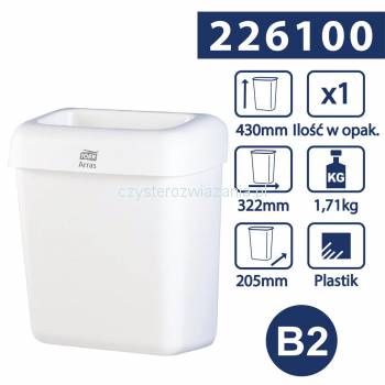 Tork B2 kosz na odpady 20L Biały-25192