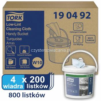 Tork W10 Handy Bucket Czyściwo włókninowe w roli o niskim pyleniu 60m/30cm 1-warstwowe Turkus Premium