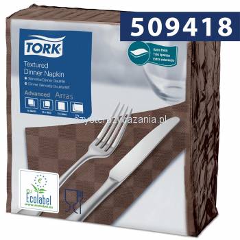 Tork Textured brązowa serwetka obiadowa 38x39 50sz-25474