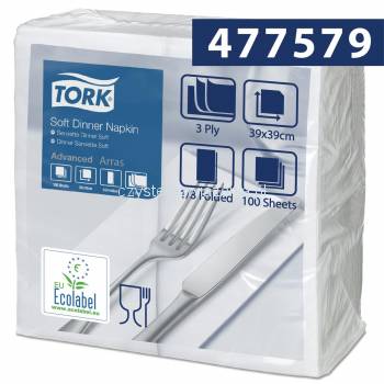 Tork biała serwetka obiadowa 39x39 100szt-25427