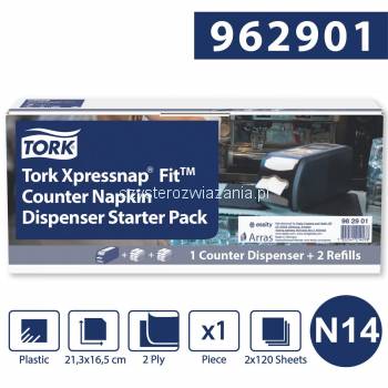 Tork Xpressnap Fit N14 dozownik na ladę+serwetki-25745