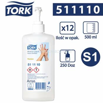 Tork S1 Płyn do dezynfekcji rąk Butelka z pompką Premium 500ml