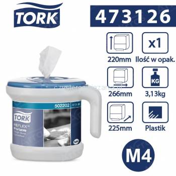 Tork Reflex™ M4 Dozownik ręczników centralnie dozowanych przenośny Biało-niebieski Performance Line